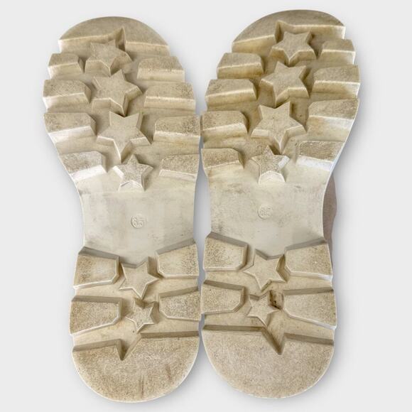 Chinese Laundry Suede Chelsea Booties Chunky Lug Sole Pullon Size 8.5 Cream - Picture 8 of 13